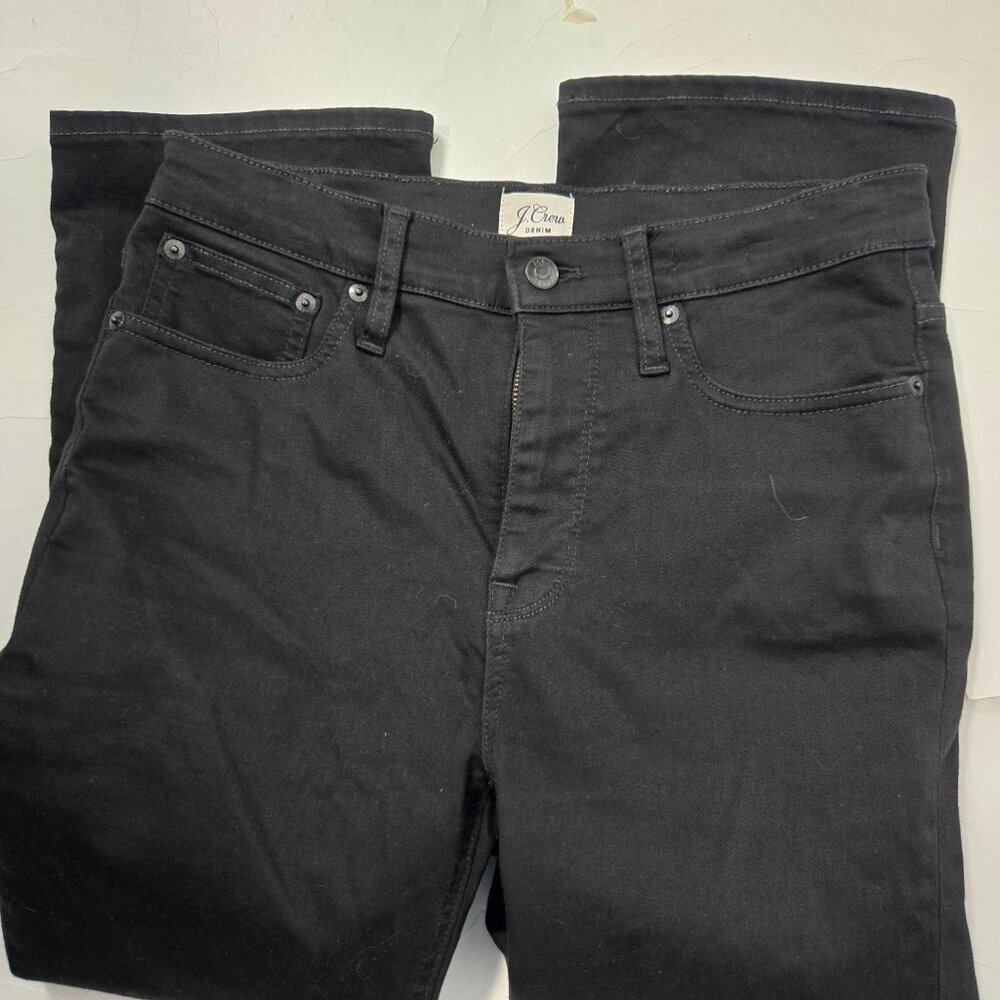 J.Crew Size 29 Petite 9" Billie Demi Boot Crop Jeans in Stay Black Wash Stretchy - Picture 6 of 12